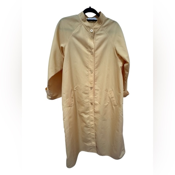 ✨ Vintage Designer Albert Nipon Long Yellow Duster/Trench - Picture 12 of 14
